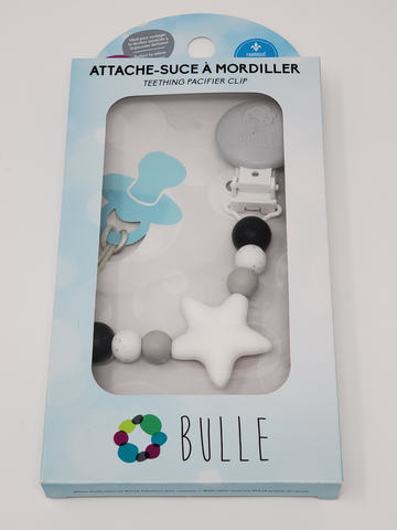 Attache-suce Bulle Étoile blanche/gris/noir